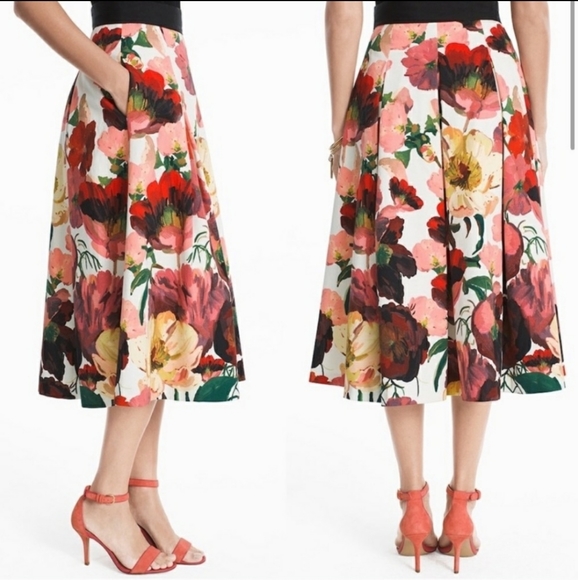 White House Black Market Dresses & Skirts - White House Black Market, floral A line skirt